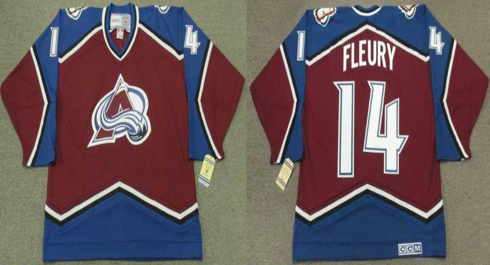 2019 Men Colorado Avalanche #14 Fleury red CCM NHL jerseys